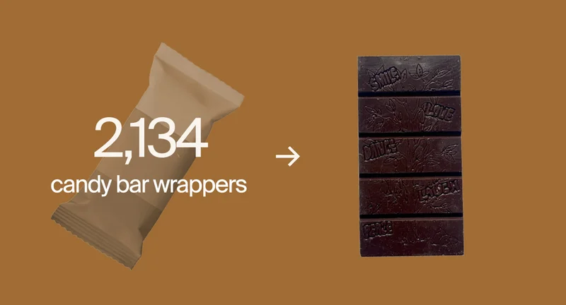 2,134 candy wrappers diverted