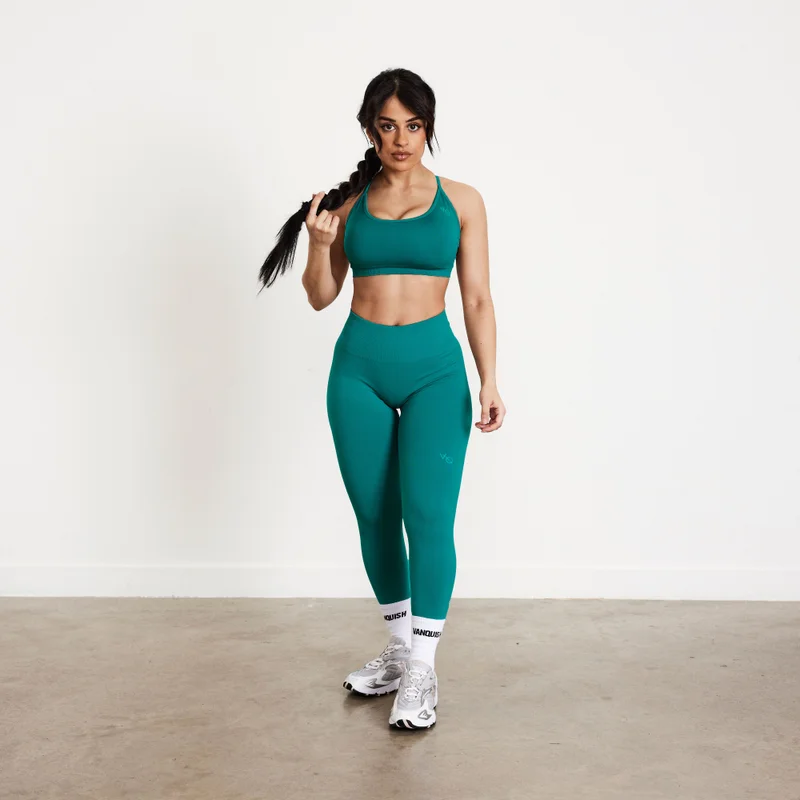 Image of Vanquish Elevate Seamless Petite Emerald Teal Leggings
