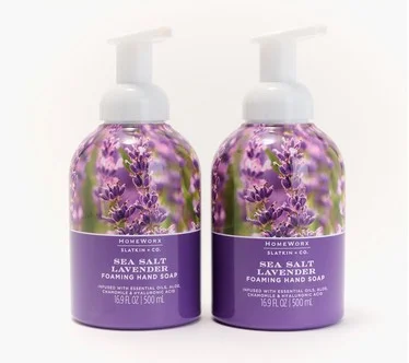 HomeWorx by Slatkin + Co. S/2 Sea Salt Lavendar Foam Hand Soaps