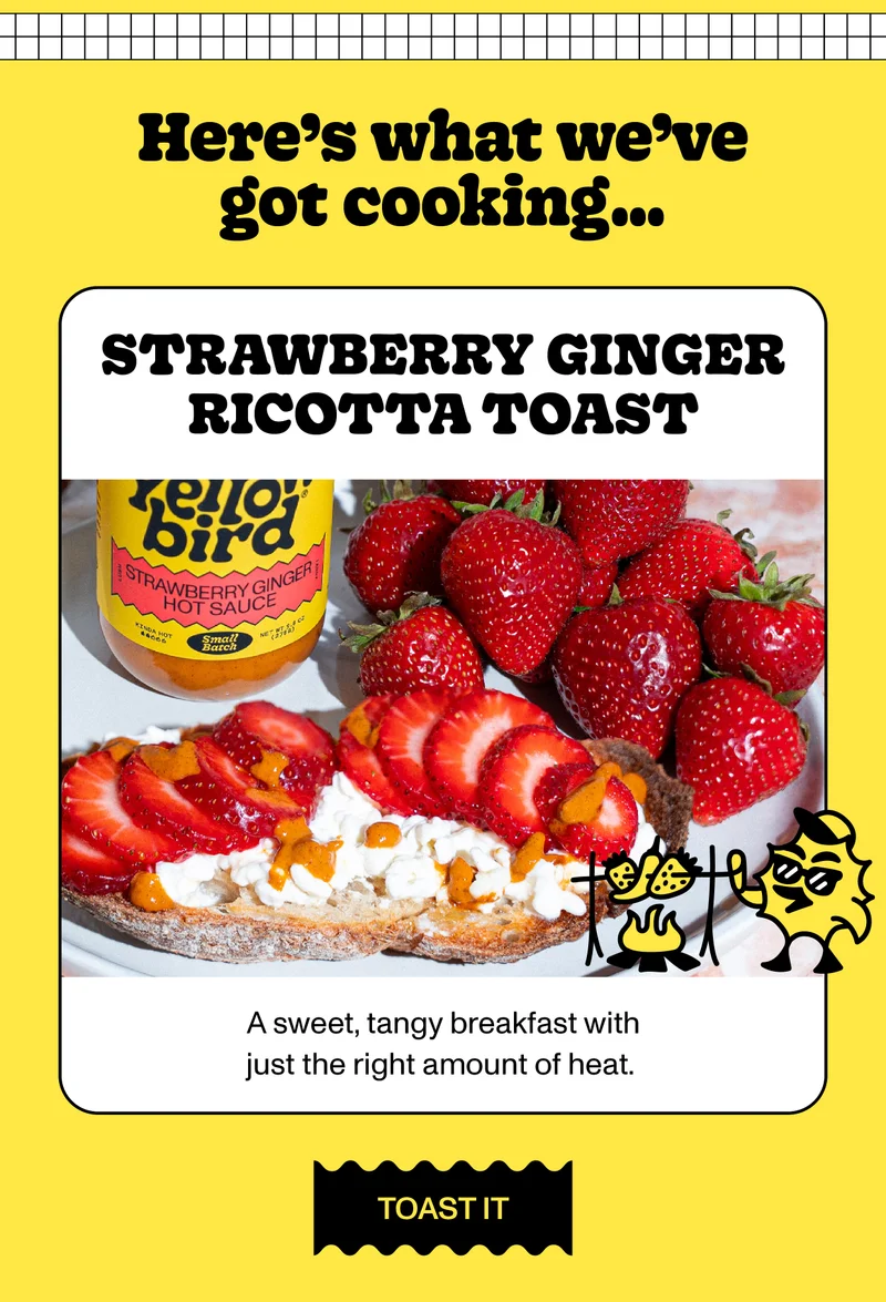 Strawberry Ginger Ricotta Toast