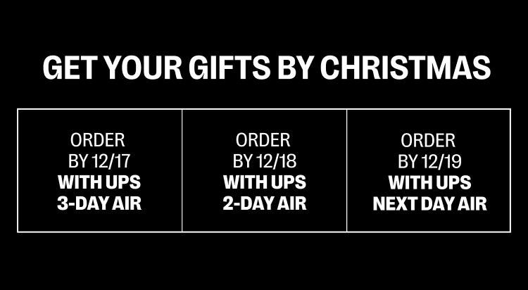 Get your gifts by Christmas!