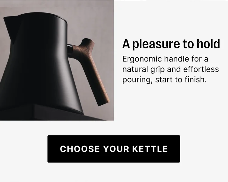 A pleasure to hold - ergonomic handle for natural grip and effortless pouring - choose your kettle