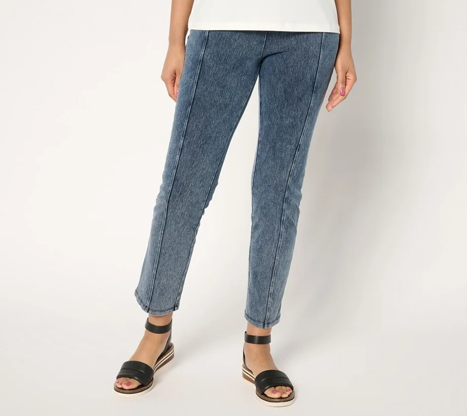 Women with Control Tummy Control Vintage Straight Leg Denim Pants