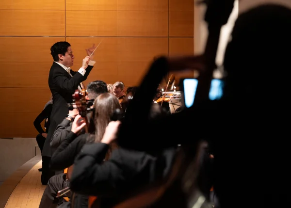Photograph of an orchestra playing