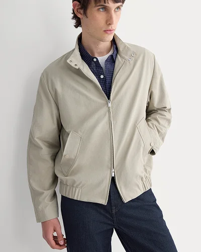 Image | Re:Cycled Nylon Harrington Jacket | Trench Coat Khaki