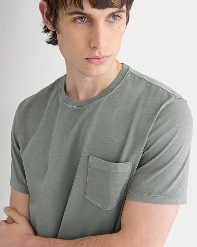 Image | The Essential Organic Garment-Dyed Crew | Agave Green
