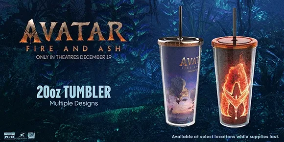 AVATAR: FIRE AND ASH | 20oz TUMBLER | 130oz POPCORN TIN | 44oz CUP | BANSHEE POPCORN CONTAINER