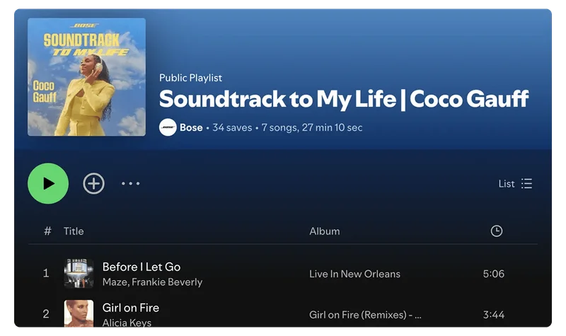 Coco Gauff's Soundtrack to My Life Playlist