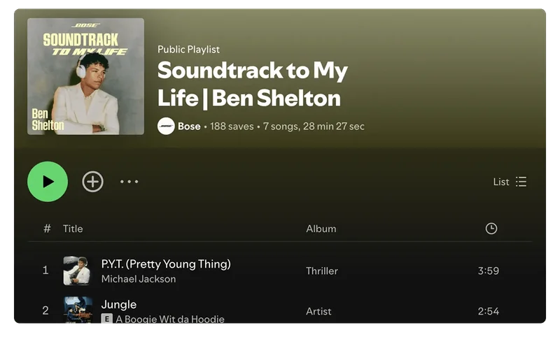 Ben Shelton's Soundtrack to My Life Playlist