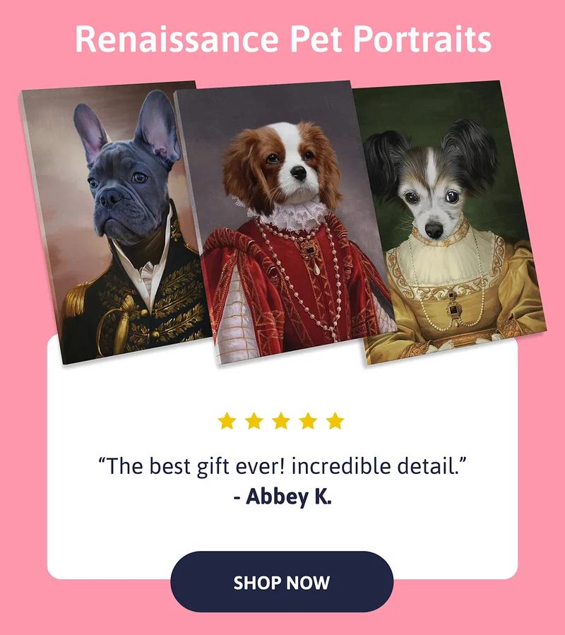 Renaissnace Pet Portraits. Review: "The best gift ever! incredible detail." - Abbey K.