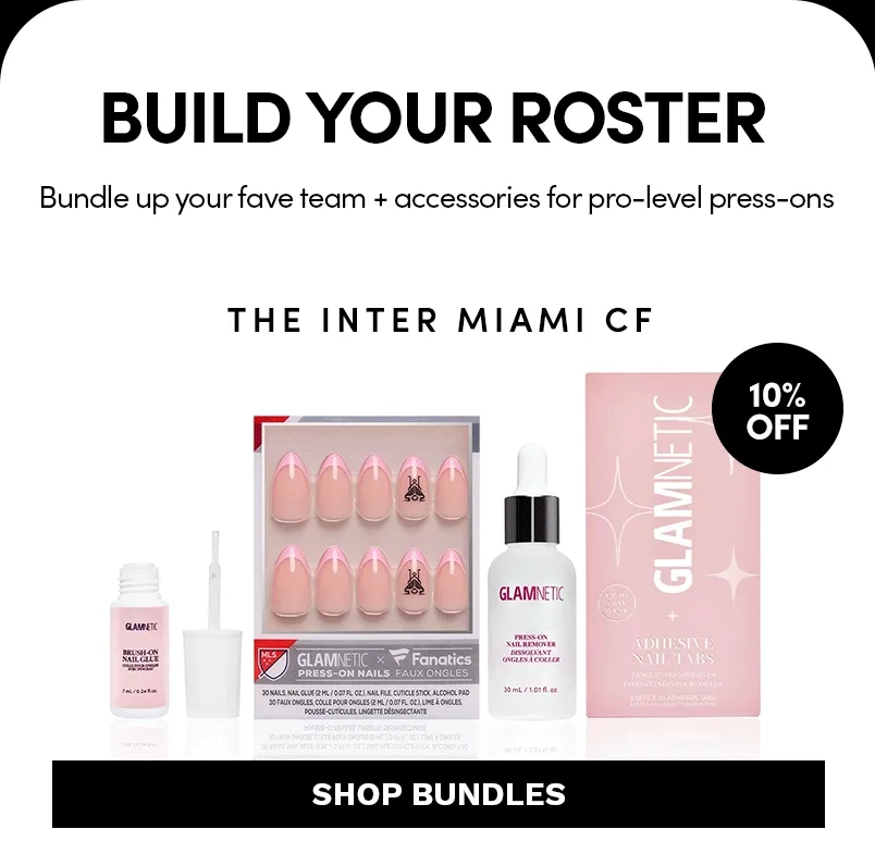 Shop 10% off Glamnetic x Fanatics press-on nail bundles with team designs and accessories
