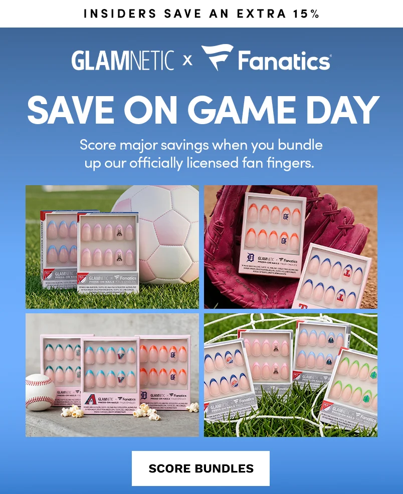 Shop Glamnetic x Fanatics press-on nail bundles for game day
