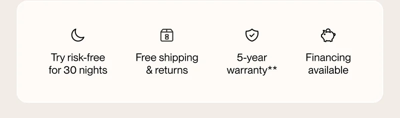 Try risk-free for 30 nights | Free shipping & returns | 5-year warranty
