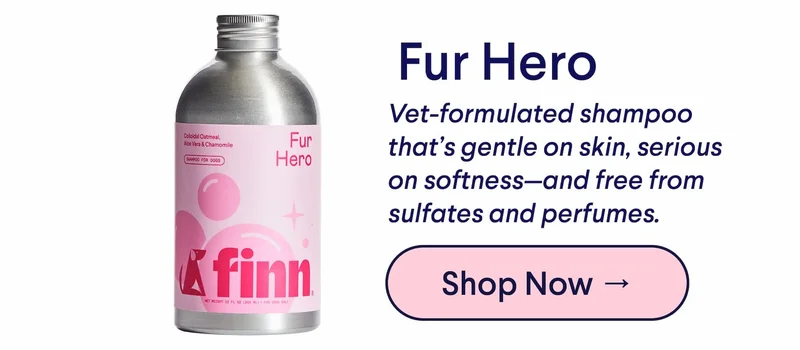 TEXT: Fur Hero Vet-formulated shampoo that’s gentle on skin, serious on softness—and free from sulfates and perfumes. CTA: Shop Now →