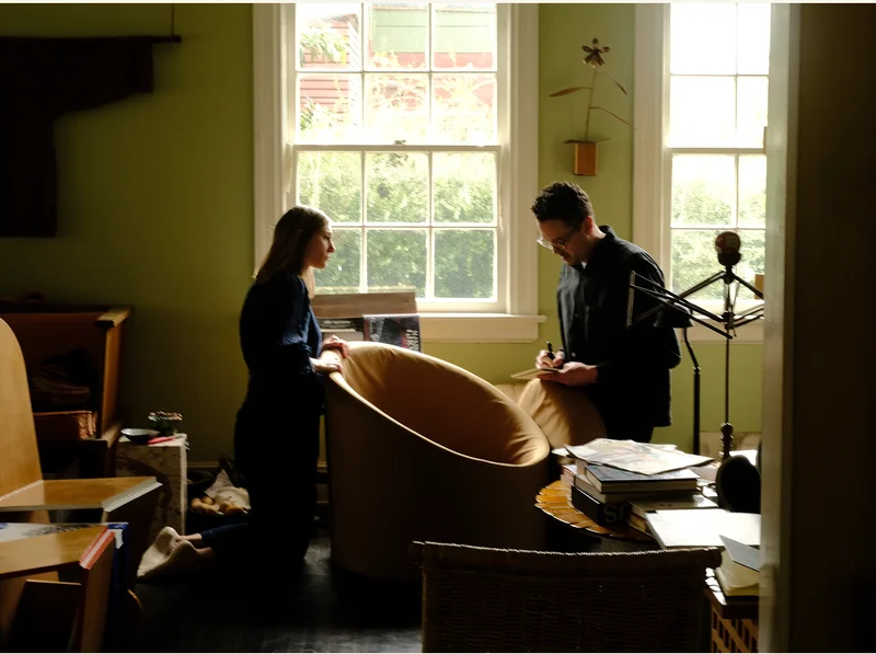 Members of our Product Team reviewing the prototype at Gere's home in Los Angeles.