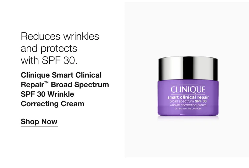 Reduces wrinkles and protects with SPF 30. | Clinique Smart Clinical Repair™ Broad Spectrum SPF 30 Wrinkle Correcting Cream | Shop Now
