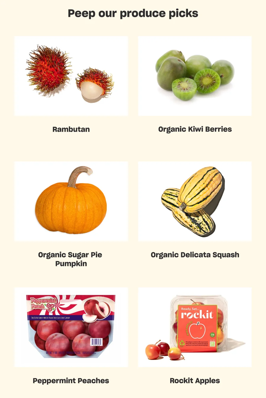 Peep our produce picks