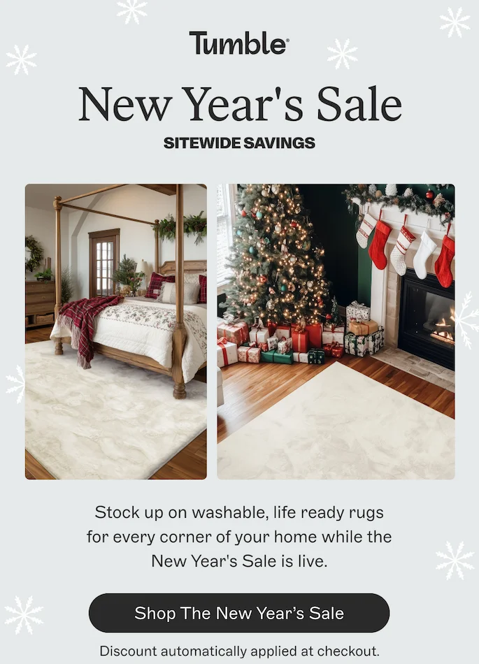 Stock up on washable, life ready rugs for every corner of your home while the New Year's Sale is ...