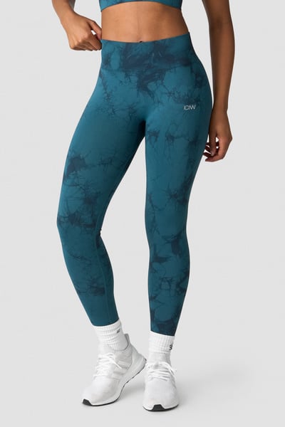 Image of Define Seamless Tie Dye Tights Dark Teal