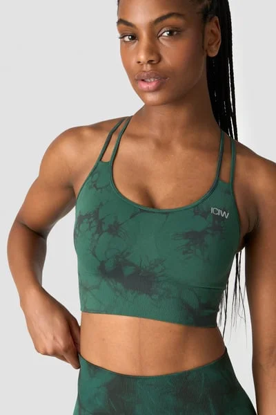 Image of Define Seamless Tie Dye Sports Bra Hunter Green