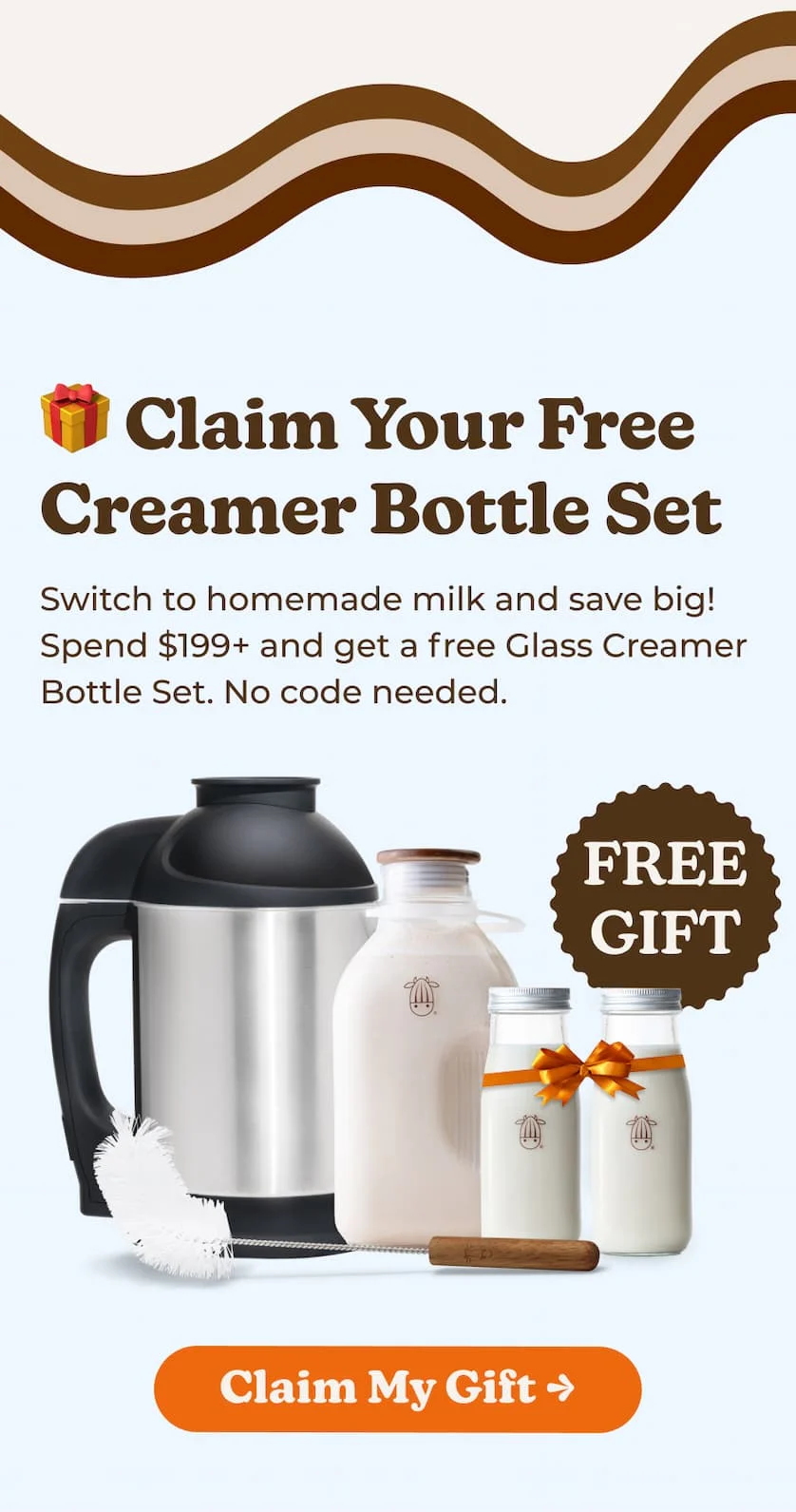 Claim your FREE creamer bottle set