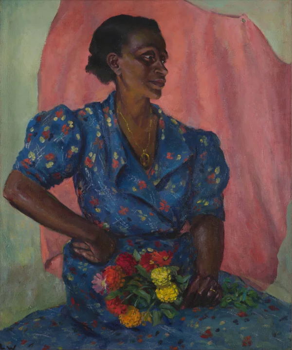 “Woman With Bouquet” by Laura Wheeler Waring