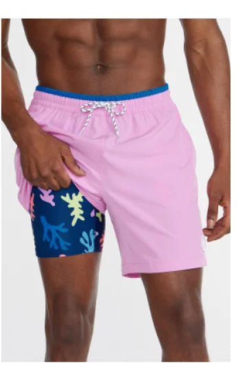 Lined Classic Swim Trunks: The Pink 182's 7"