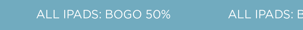 All iPads: BOGO 50%