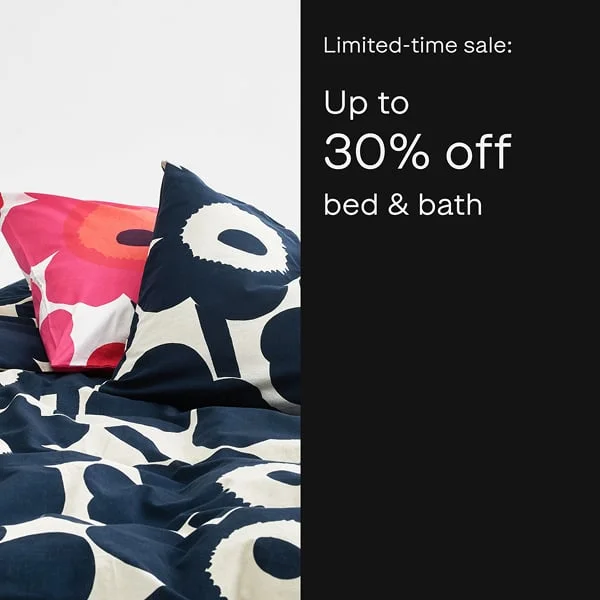 Limited time sale: up to 30% off bed & bath