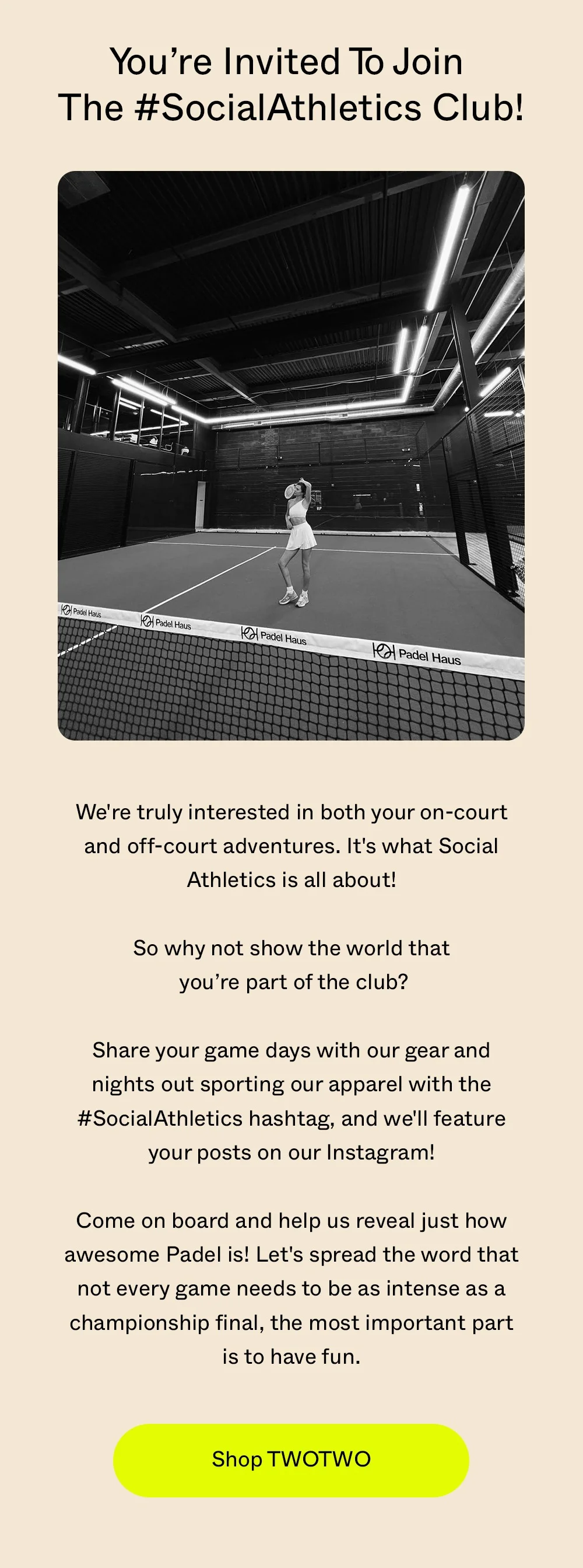 You're Invited To Join The #SocialAthletics Club! - Shop TWOTWO