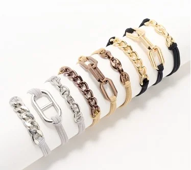 Maya J Jewelry Set of 9 Designer Hair Tie Bracelets