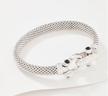 David Markstein Bronze Mesh Status Buckle Clasp Bangle