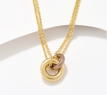 David Markstein Bronze "Two Circles, One Love" Necklace