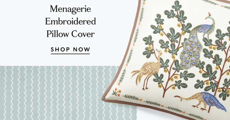 Menagerie Embroidered Pillow Cover