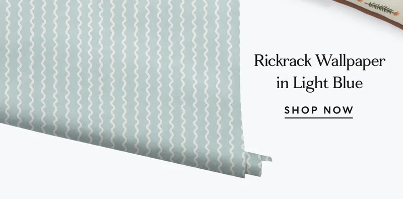 Rickrack Wallpaper in Light Blue