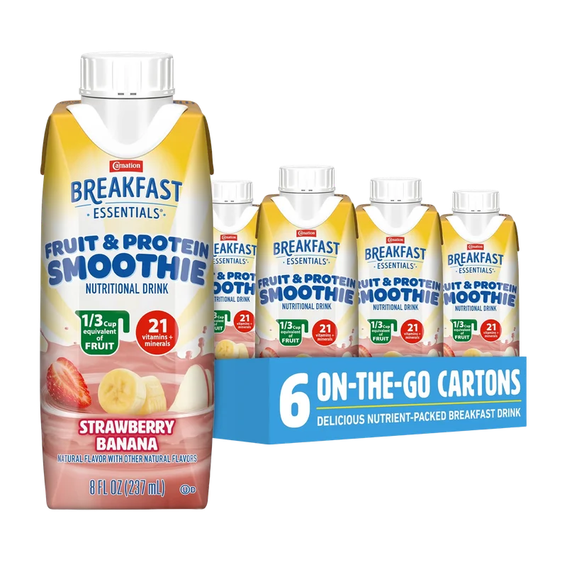 Image of Carnation Strawberry Banana Fruit & Protein Smoothie Drink (6 Pack)