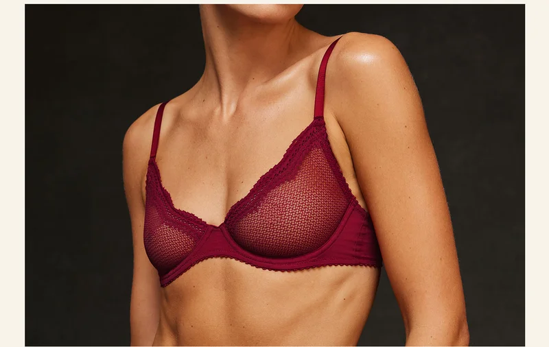 Signature Unlined Demi Bra in Black Cherry
