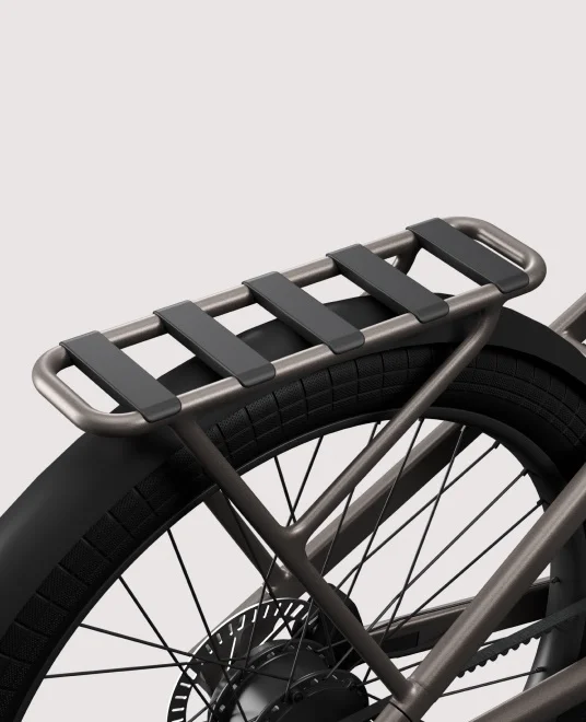 Black Brooks England pannier bag with reflective accents.