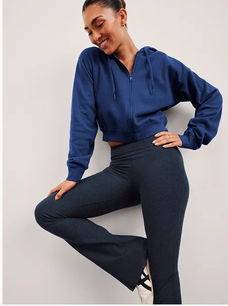 LuxeFleece Zip Up Hoodie in Marine Blue