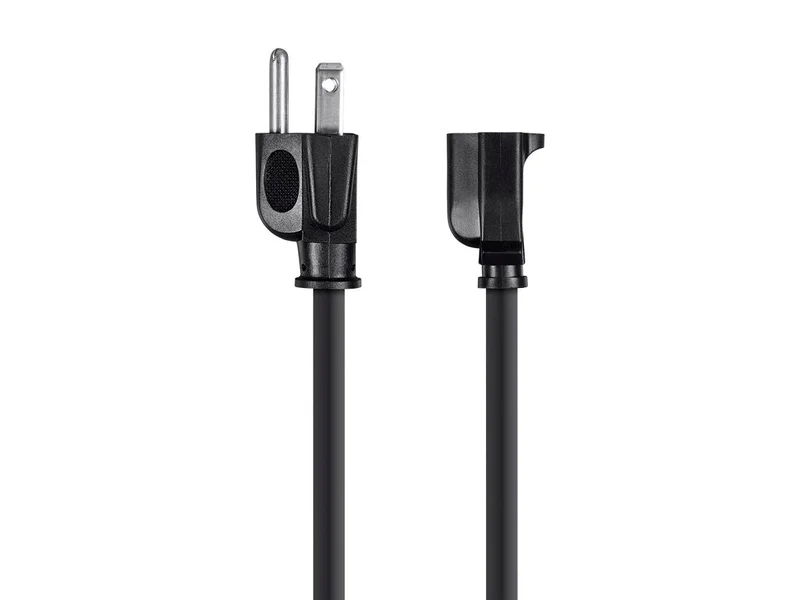 Extension Cord - NEMA 5-15P to NEMA 5-15R, 16AWG, 13A/1625W, 3-Prong, Black, 15ft