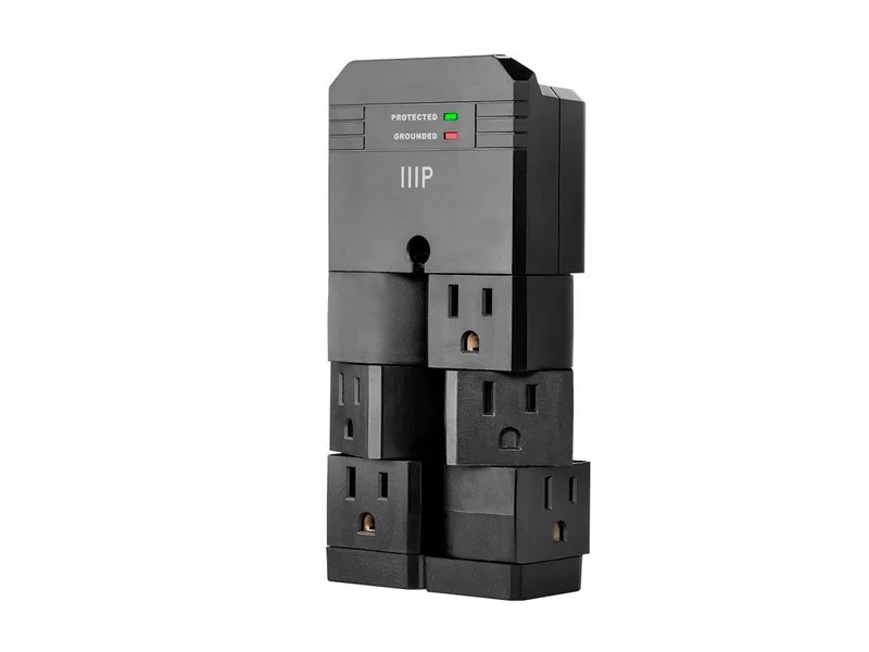 6-Outlet Rotating Wall Tap Surge Protector, 2160 Joules, Clamping Voltage 500V