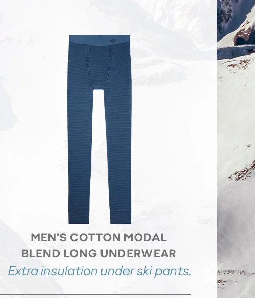 MEN'S COTTON MODAL BLEND LONG UNDERWEAR | Extra insulation under ski pants.