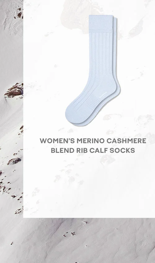 WOMEN'S MERINO CASHMERE BLEND RIB CALF SOCKS