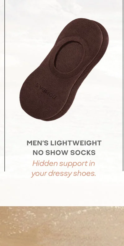 MEN'S LIGHTWEIGHT NO SHOW SOCKS | Hidden support in your dressy shoes.