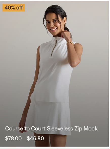Course to Court Sleeveless Zip Mock