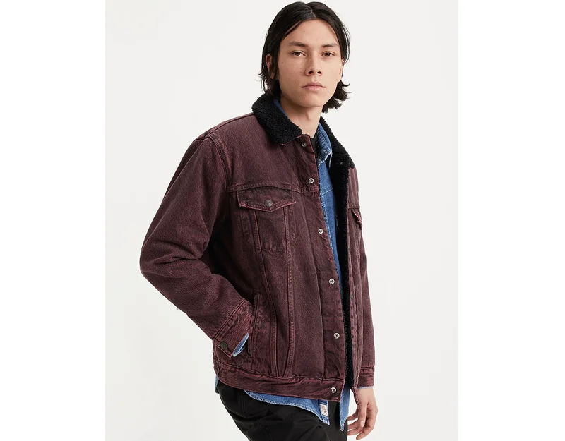 SHOP RELAXED FIT SHERPA TRUCKER JACKET