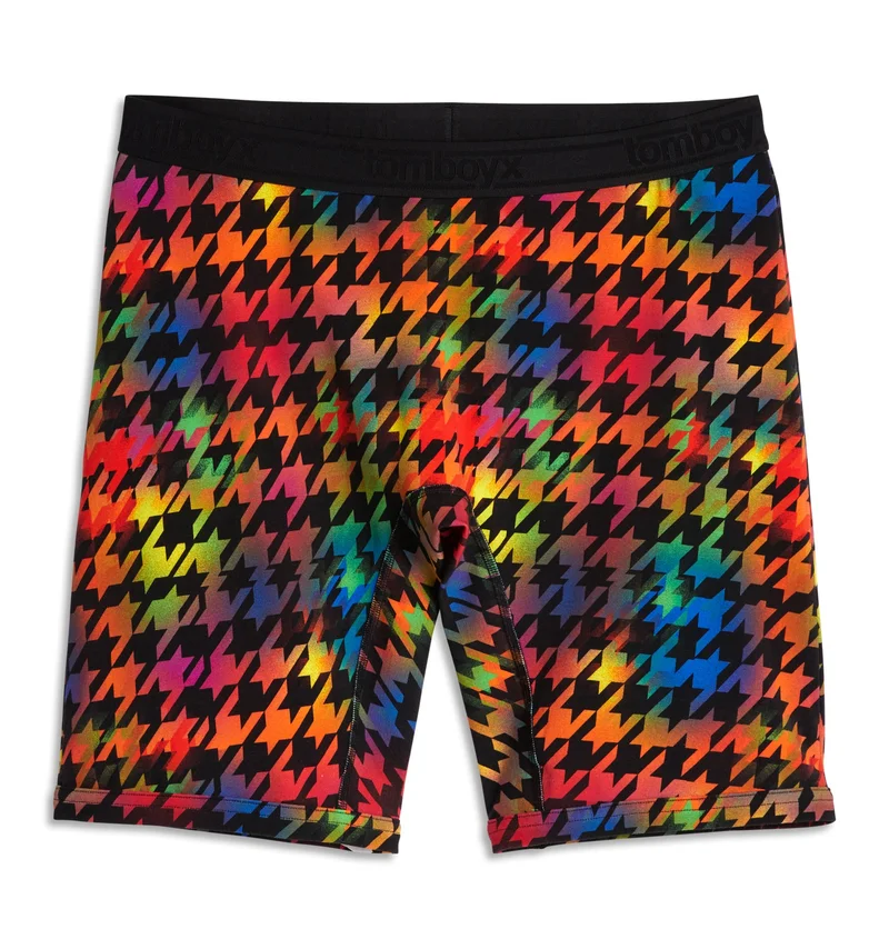 Image of 9" Boxer Briefs - Rainbow Houndstooth