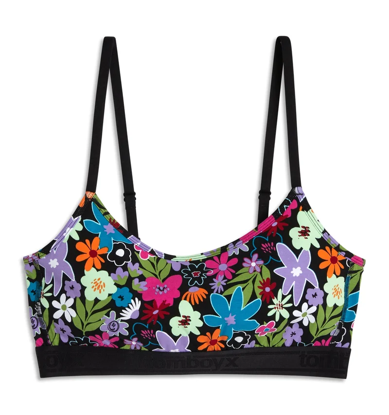Image of Low Cut Soft Bra - Groovy Garden