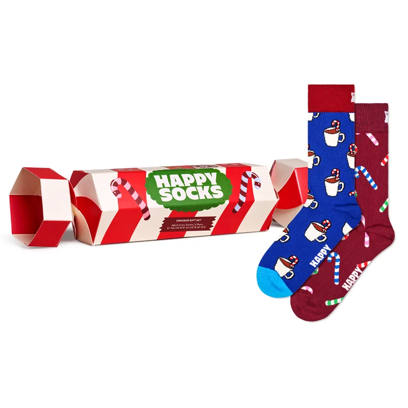 2-Pack Holiday Striped Cracker Socks Gift Set
