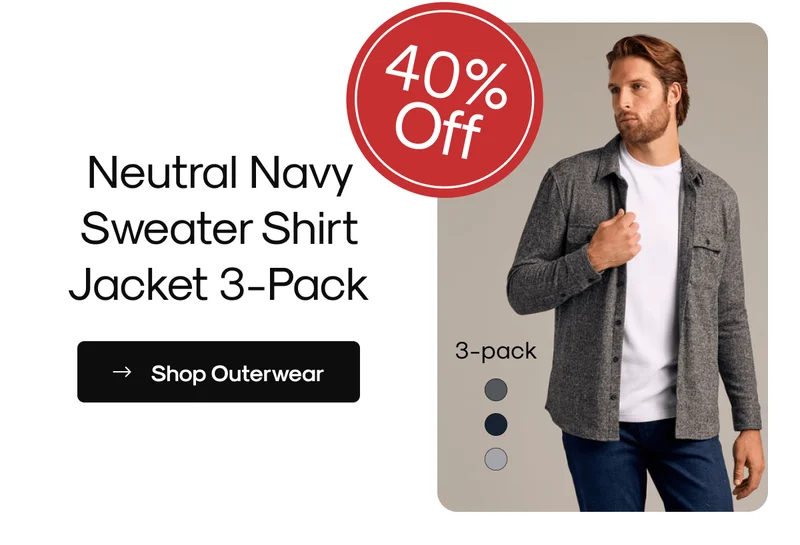 Neutral Navy Sweater Shirt Jacket 3-Pack